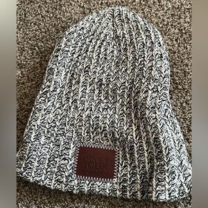 Love Your Melon Black and White Knit Beanie Women’s